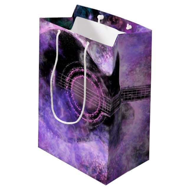 Bolsa De Regalo Mediana Rock N Roll Guitar Music Gift Bag (Angulo reverso)
