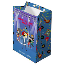 Bolsa De Regalo Mediana Rock Star Boys Band Birthday Party