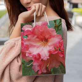 Bolsa De Regalo Mediana Rododendros rosados floral en flor