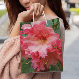 Bolsa De Regalo Mediana Rododendros rosados floral en flor