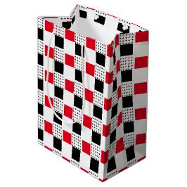 Bolsa De Regalo Mediana rojo negro y blanco Checkerboard clásico decorativ