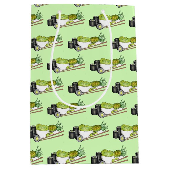 Bolsa De Regalo Mediana Rol aguacate Wasabi Sushi cena japonesa (Anverso)