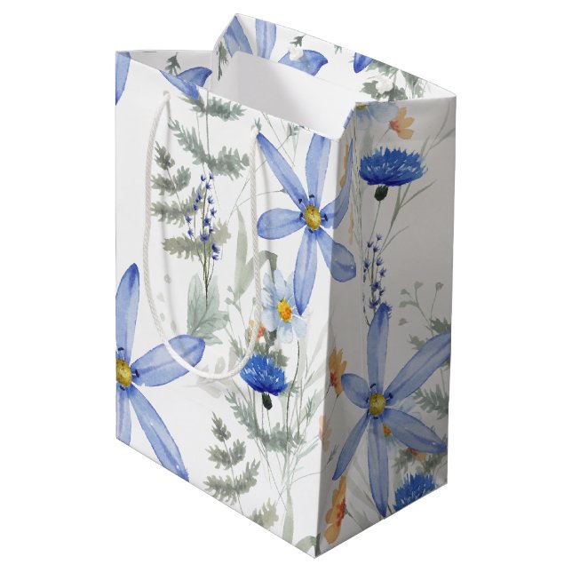 Bolsa De Regalo Mediana Romantic purple botanical wallpaper (Angulo reverso)