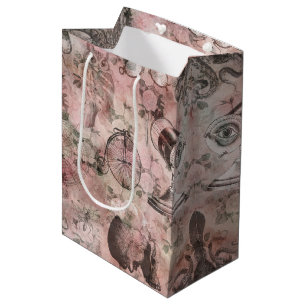 Bolsa De Regalo Mediana Romantic Steampunk Ephemera de época antigua