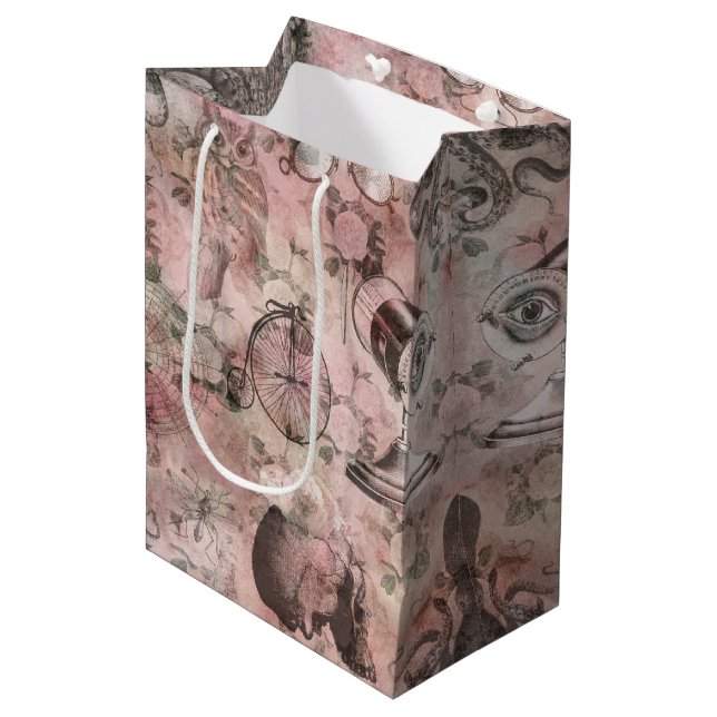 Bolsa De Regalo Mediana Romantic Steampunk | Ephemera de época antigua (Angulo Anverso)