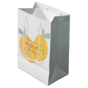 Bolsa De Regalo Mediana Ronda Baby Shower de Cítricos de Fruto de Limón