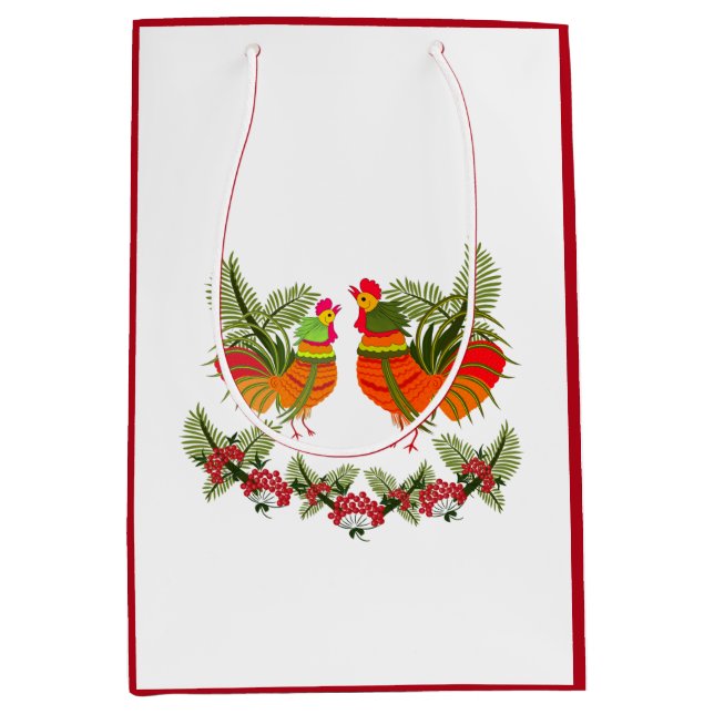 Bolsa De Regalo Mediana Rooster con gallina (Anverso)