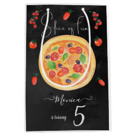 Bolsa De Regalo Mediana Ropa de diversión, cumpleaños de pizza