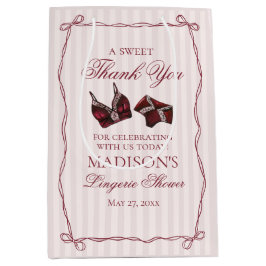 Bolsa De Regalo Mediana Ropa Interior de Borgoña Favor de Fiesta de Desped