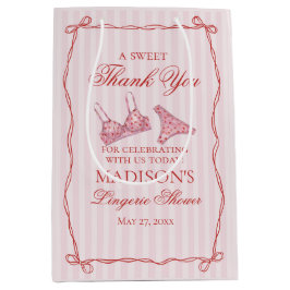 Bolsa De Regalo Mediana Ropa interior de corazón rosa y rojo Favor de duch