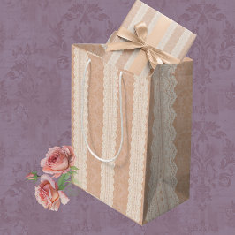 Bolsa De Regalo Mediana Ropa y Damasco de pasta de color