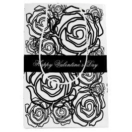 Bolsa de regalo mediana "Rosa audaz Valentine" (b/