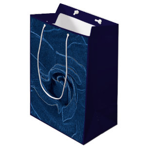 Bolsa De Regalo Mediana rosa azul aterciopelado