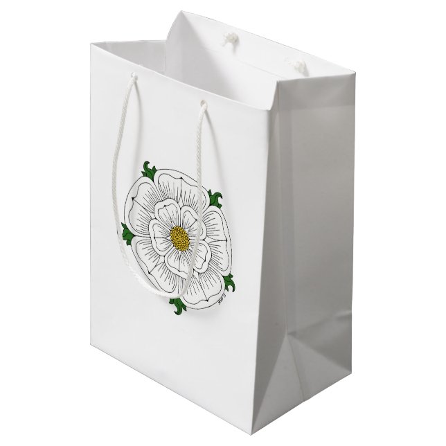 Bolsa De Regalo Mediana Rosa Blanca de York (Angulo Anverso)