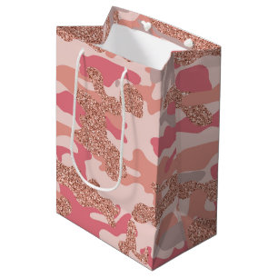 Bolsa De Regalo Mediana Rosa de camuflaje Oro Rubor Modelo de ejército de 