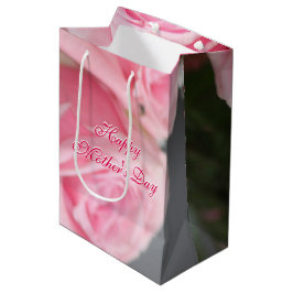 Bolsa De Regalo Mediana Rosa de flores de jardín