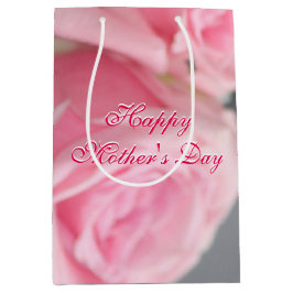 Bolsa De Regalo Mediana Rosa de flores de jardín