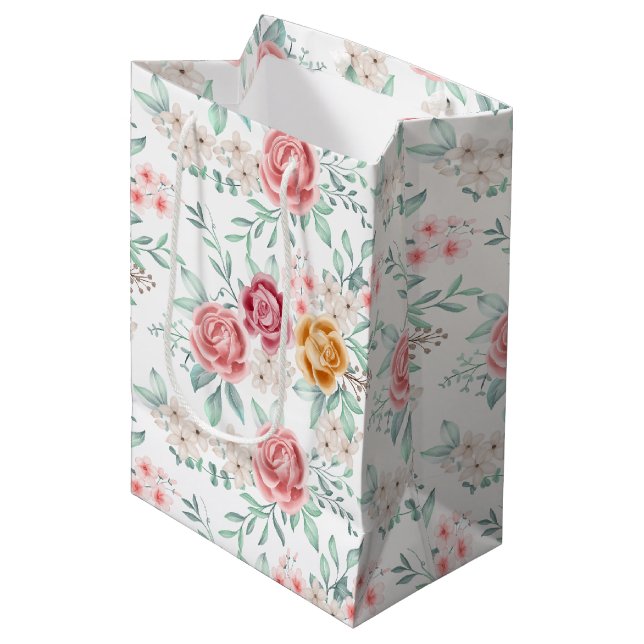 Bolsa De Regalo Mediana Rosa Dorada (Angulo Anverso)