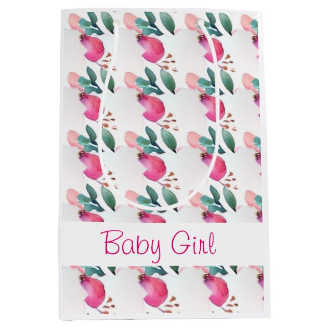 Bolsa De Regalo Mediana Rosa dulce de arte bud (Anverso)