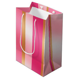 Bolsa De Regalo Mediana Rosa elegante y tonos metálicos