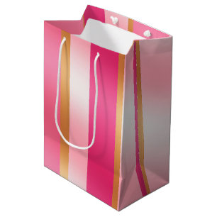 Bolsa De Regalo Mediana Rosa elegante y tonos metálicos