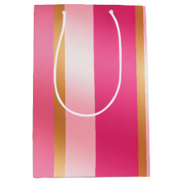 Bolsa De Regalo Mediana Rosa elegante y tonos metálicos