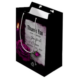Bolsa De Regalo Mediana Rosa gótico, Velas, pergamino y Boda de cestas