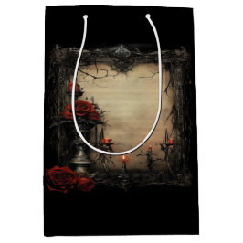 Bolsa De Regalo Mediana Rosa roja de Halloween con velas