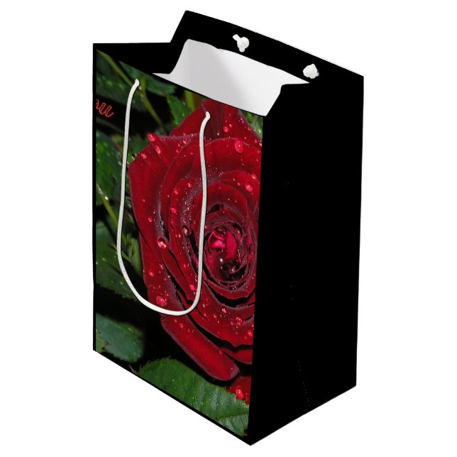 Bolsa De Regalo Mediana Rosa rojo #2 (Angulo Anverso)
