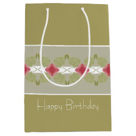 Bolsa De Regalo Mediana Rosa Y Gris