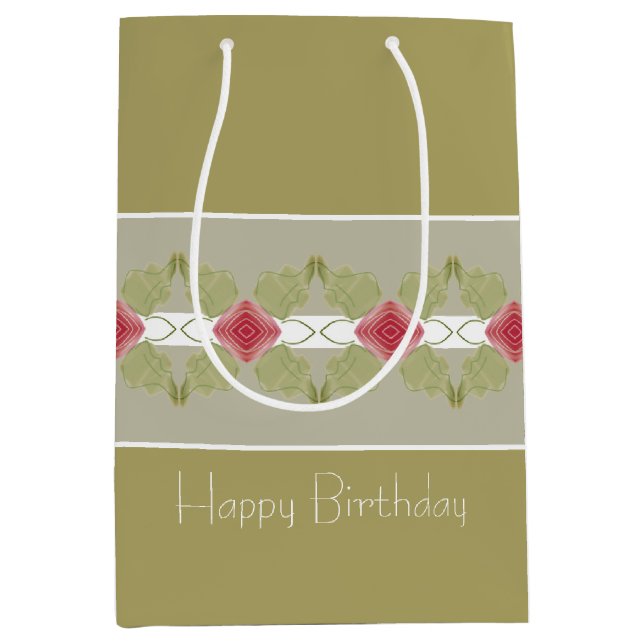 Bolsa De Regalo Mediana Rosa Y Gris (Anverso)