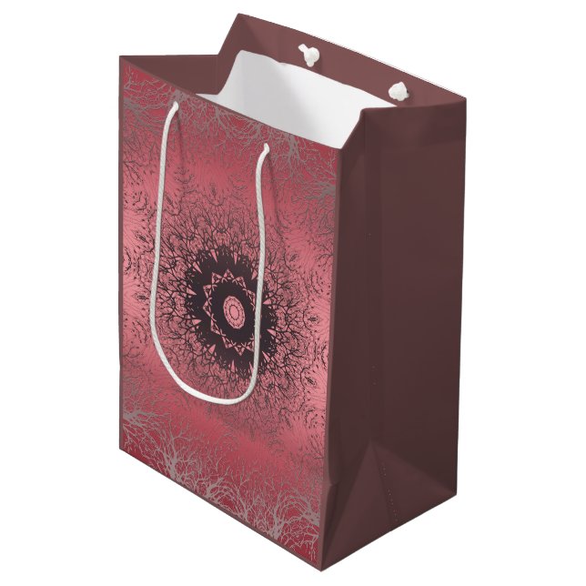 Bolsa De Regalo Mediana rosa y gris, (Angulo Anverso)