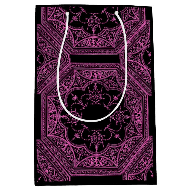 Bolsa De Regalo Mediana Rosa y negro (Anverso)