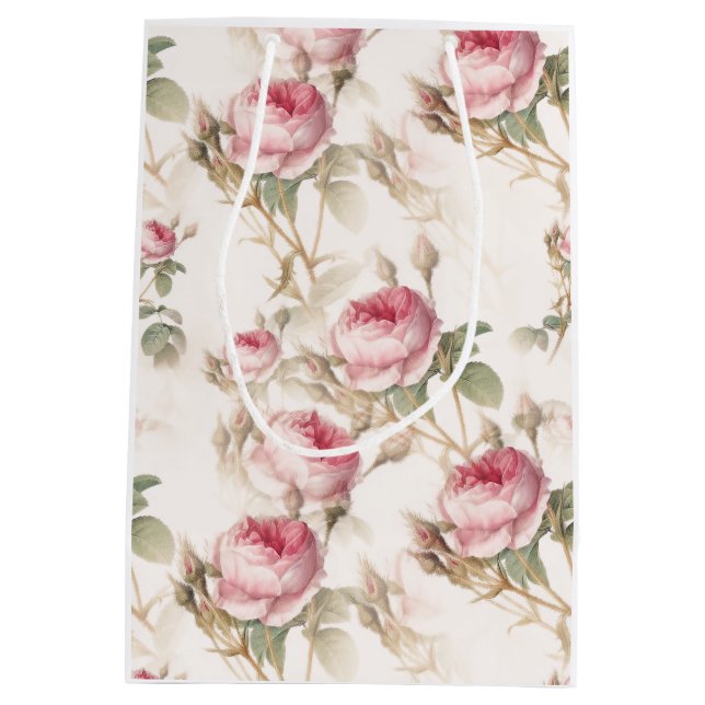 Bolsa De Regalo Mediana Rosas (Reverso)