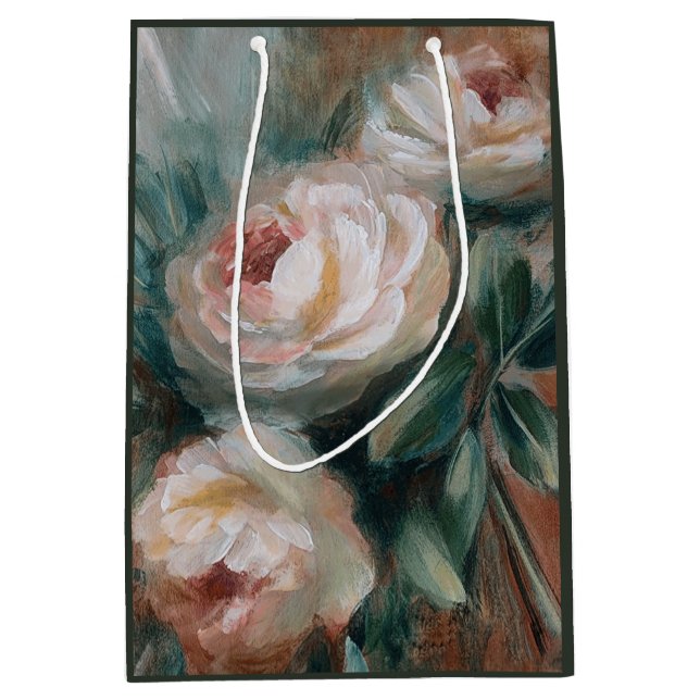 Bolsa De Regalo Mediana Rosas Blancas (Anverso)