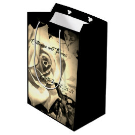 Bolsa De Regalo Mediana Rosas Elegantes Monogramadas