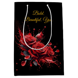 Bolsa De Regalo Mediana Rosas en flor - Cumpleaños elegante