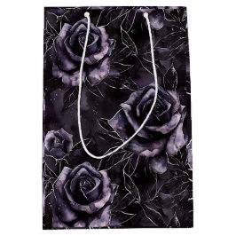 Bolsa De Regalo Mediana Rosas góticas de cementerio púrpura Ocultismo
