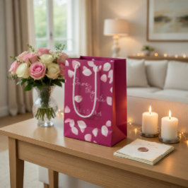 Bolsa De Regalo Mediana Rosas Románticas Salva la Fecha de la Boda