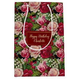 Bolsa De Regalo Mediana Rosas rosas rosas y rojas