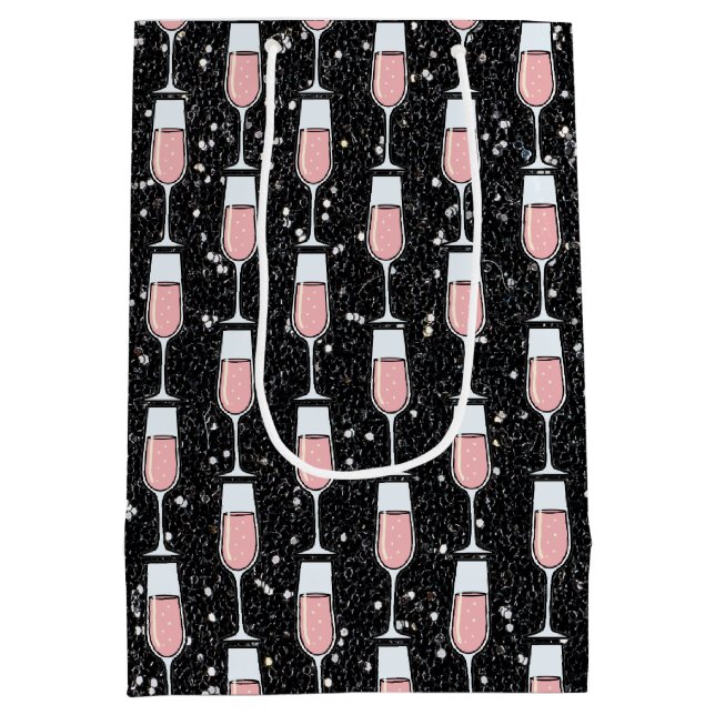 Bolsa De Regalo Mediana Rose Wine Pattern (Reverso)