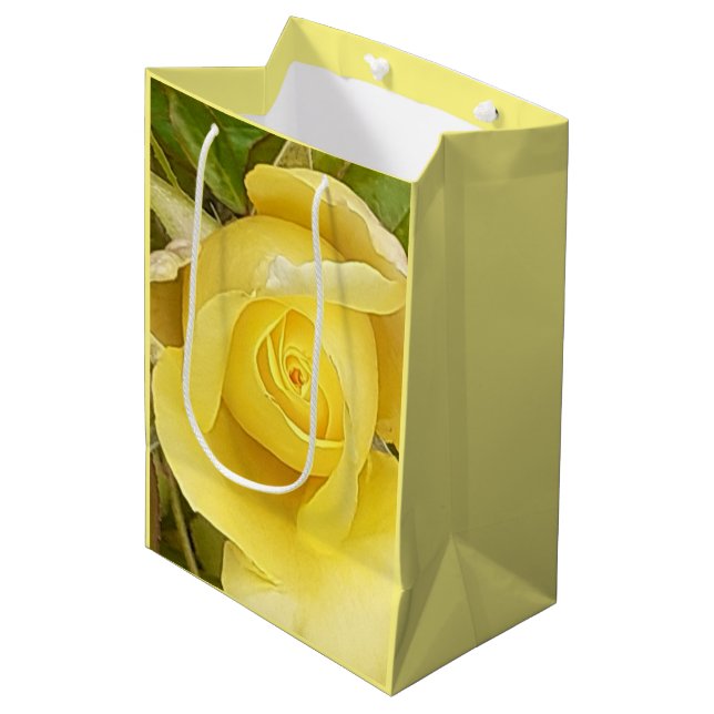 Bolsa De Regalo Mediana Rosebud amarillo (Angulo Anverso)