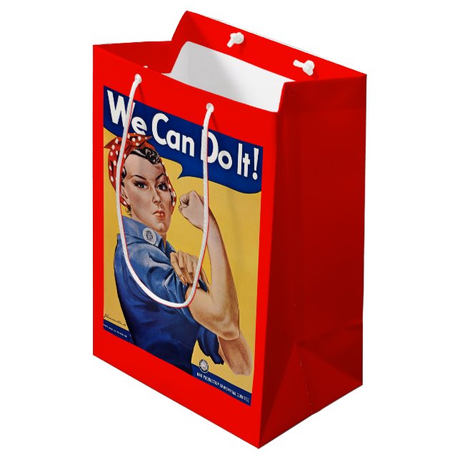 Bolsa De Regalo Mediana Rosie the Riveter: El empoderamiento femenino fuer (Angulo Anverso)