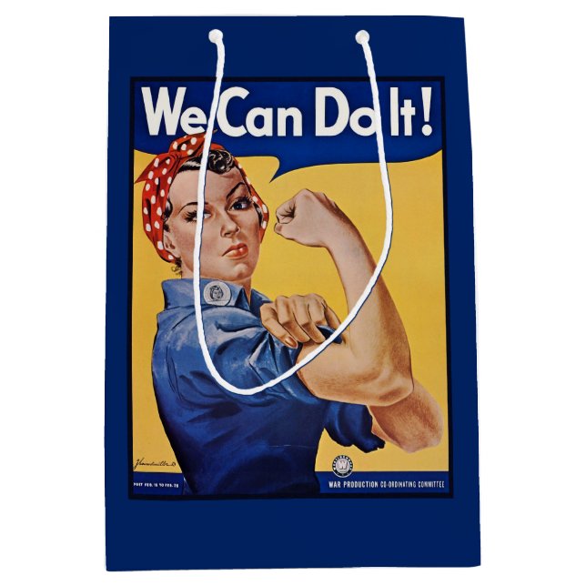 Bolsa De Regalo Mediana Rosie the Riveter: El empoderamiento femenino fuer (Anverso)