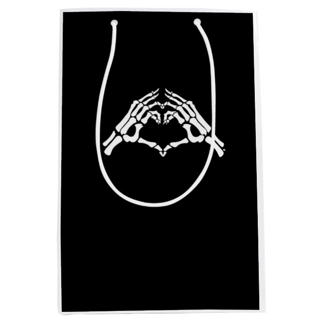 Bolsa De Regalo Mediana Rótulo Skeleton Heart And Hands (Anverso)