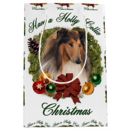 Bolsa De Regalo Mediana Rough Collie Navidades