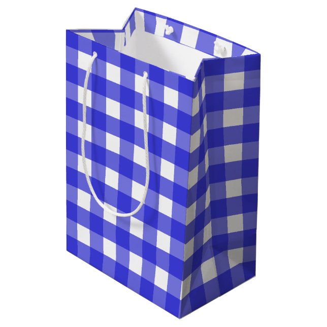 Bolsa De Regalo Mediana Royal blue gingham (Angulo reverso)