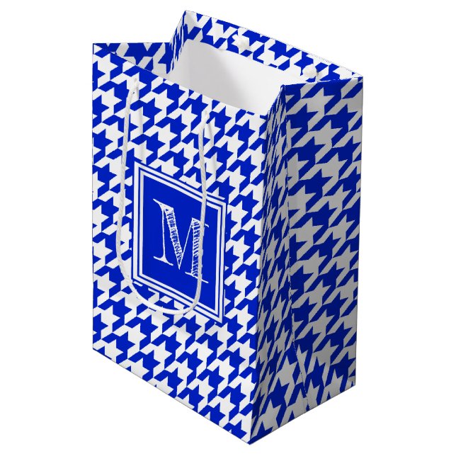 Bolsa De Regalo Mediana Royal Blue Houndstown | Monograma moderno (Angulo Anverso)