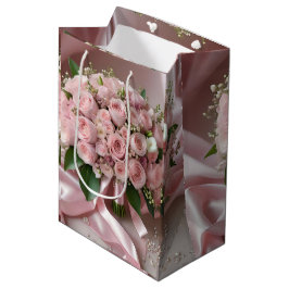 Bolsa De Regalo Mediana "Rubor de Amor: Un Ramillete de Romance Atemporal"