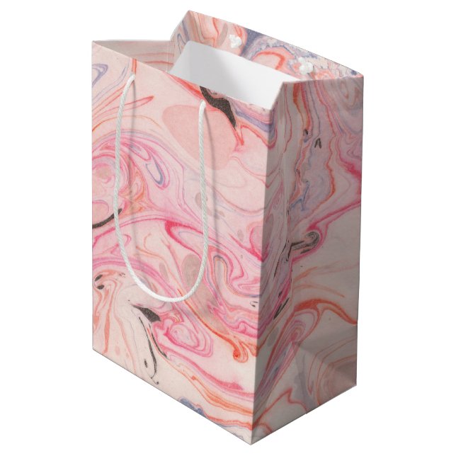 Bolsa De Regalo Mediana Rubor Pink and Purple Marbling (Angulo reverso)